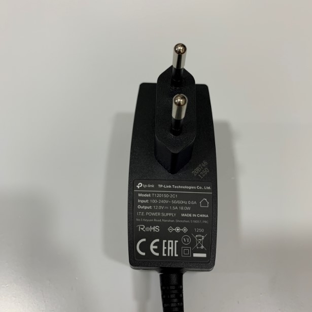 Adapter 12V 1.5A TP-LINK T120150-2C1 Connector Size 5.5mm x 2.1mm For TP-LINK Wireless Router TL-WR941HP EAP220 N600 Wireless Dual Band Router