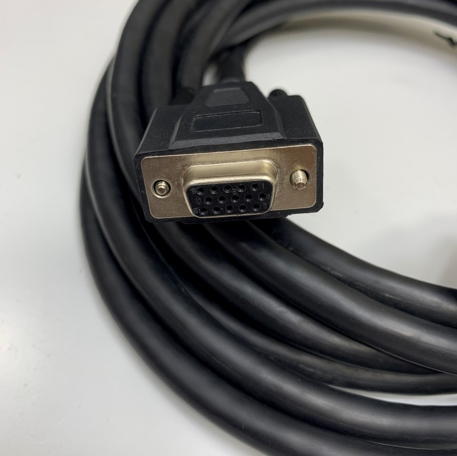 Cáp Điều Khiển Bộ Mã Hóa Công Nghệ Thang Máy Heidenhain Linear Encode Shielded Cable HD 15 Pin Male to Female D-Sub VGA Dài 4.5M For Step Elevator integrated inverter AS380 lift controller 380V 5.5kw witch Heidenhain ERN1387