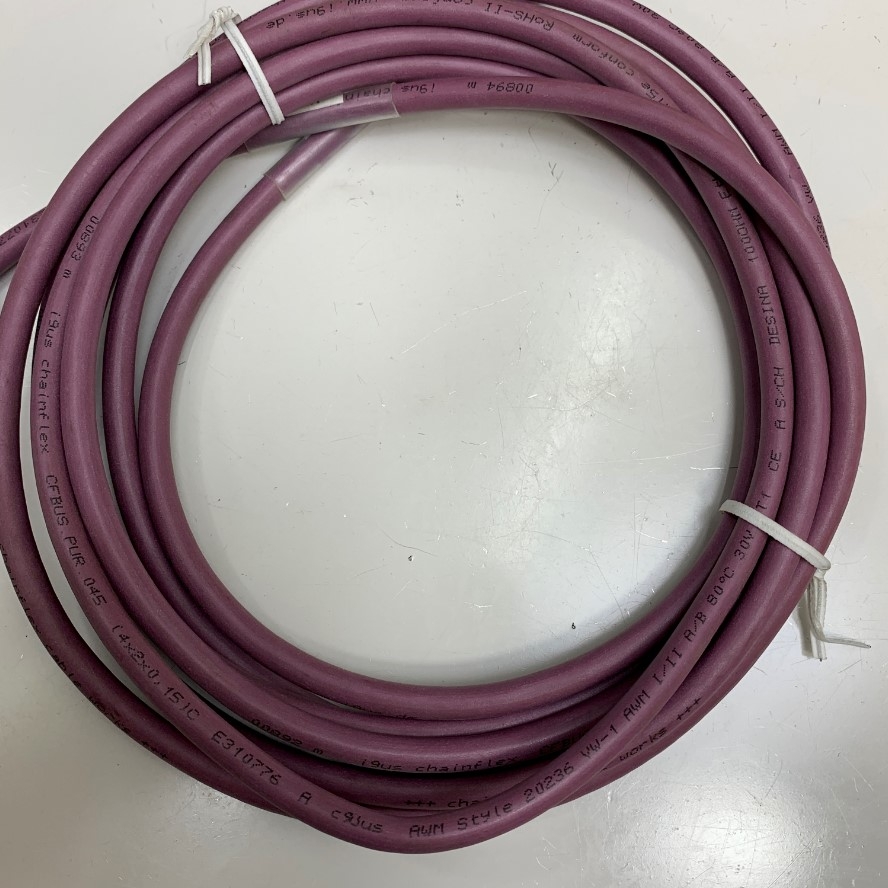 Cáp Mạng Công Nghiệp Dài 3M 10ft GIGE Industrial CCD Cameras High Flexible Cable CAT5E With Gigabit RJ45 ThumbScrew Locking Purple Cable E310776 S/FTP 25AWG For Machine Vision Cable