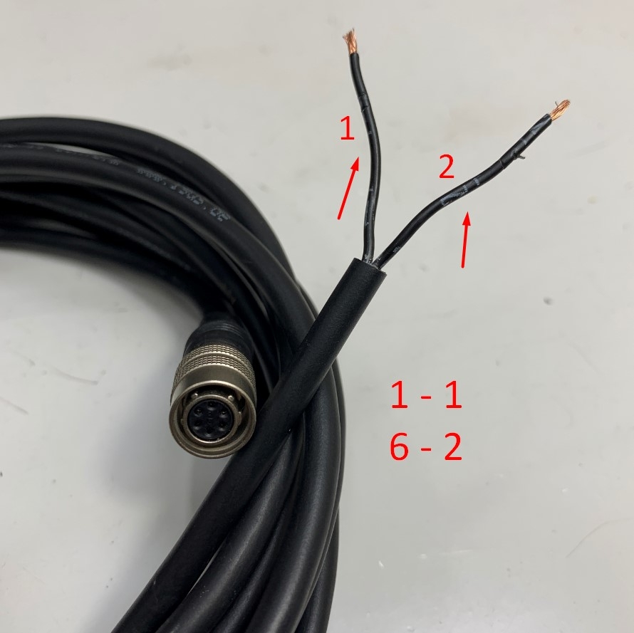 Cáp VCC-5CL5M-PW10M-Robot Cable Dài 4.4M 14.6ft Connector Hirose HR10A-7P-6S(73) 6 Pin Female Circular Push to 2 Core For Machine Vision Industrial Camera Power Cable