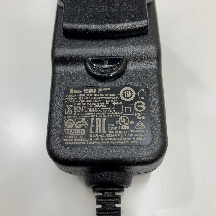 Adapter 12V 1.5A 18W KTEC KSA-24W-120150D5 Connector Size 5.5mm x 2.5mm