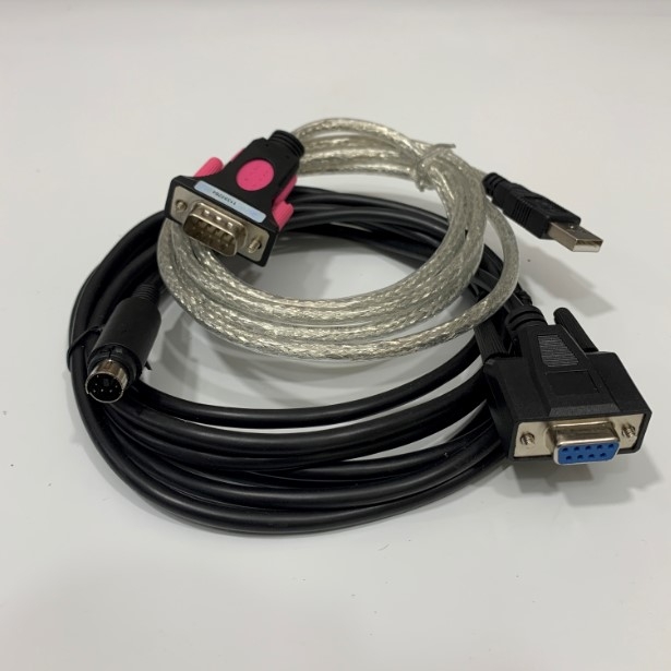 Bộ Combo Cáp Nạp Chương Trình Cho Schneider Sepam Relay Series 20,40,50,80 Với Máy tính Cable USB to Mini Din 6 Pin Male CCA783 Cable 3M + USB to RS232 Z-Tek