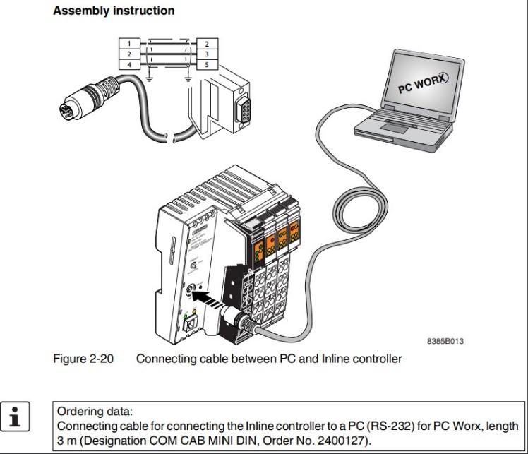 Cáp Lập Trình Programming RS232 2730611 2400127 Phoenix Contact Cable Mini Din 6 Pin Male to DB9 Female PC and inlene Controll Black Length 5M