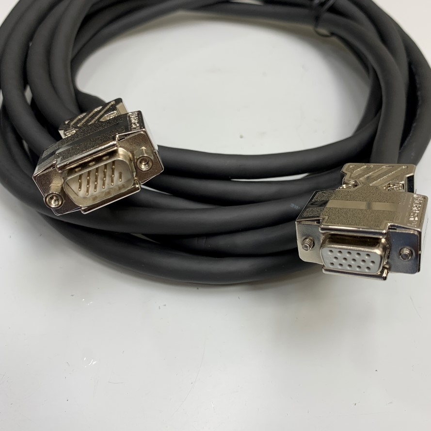 Cáp Điều Khiển Encoder Cable Dài 10M 33ft CN2 Connector Servo AC Servo TSB075L4C2 750W witch Servo Motor 80ST-M02430L4 750W Shielded Cable HD 15 Pin Male to Female D-Sub VGA