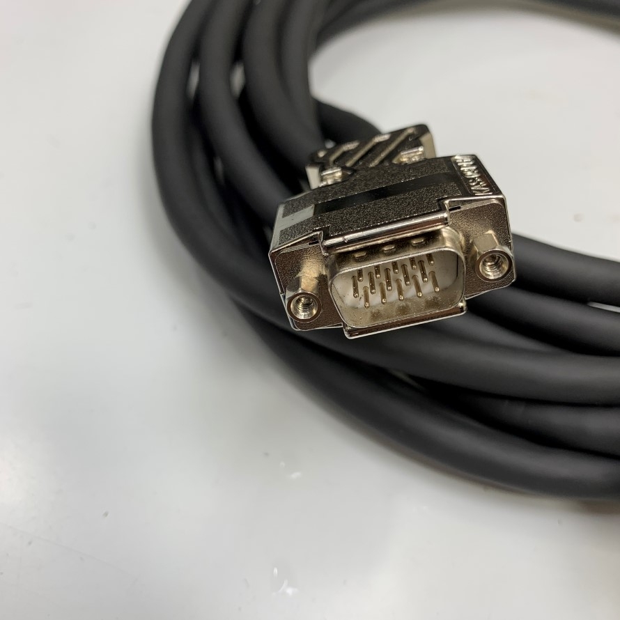 Cáp Điều Khiển Encoder Cable Dài 10M 33ft CN2 Connector Servo AC Servo TSB075L4C2 750W witch Servo Motor 80ST-M02430L4 750W Shielded Cable HD 15 Pin Male to Female D-Sub VGA