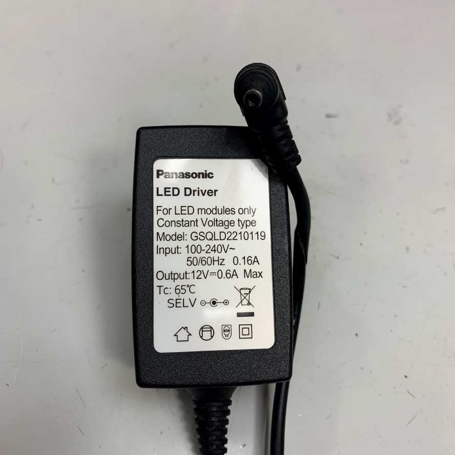Adapter 12V 0.6A Panasonic GSQLD2210119 Connector Tip Size 3.5mm x 1.35mm