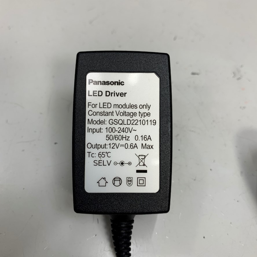 Adapter 12V 0.6A Panasonic GSQLD2210119 Connector Tip Size 3.5mm x 1.35mm