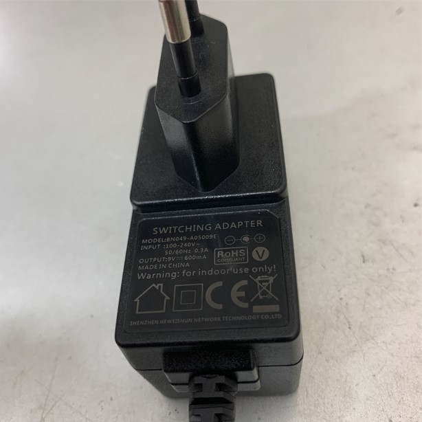 Adapter 9V 0.6A SHENZHEN BN049-A05009E Connector Size 5.5mm x 2.1mm