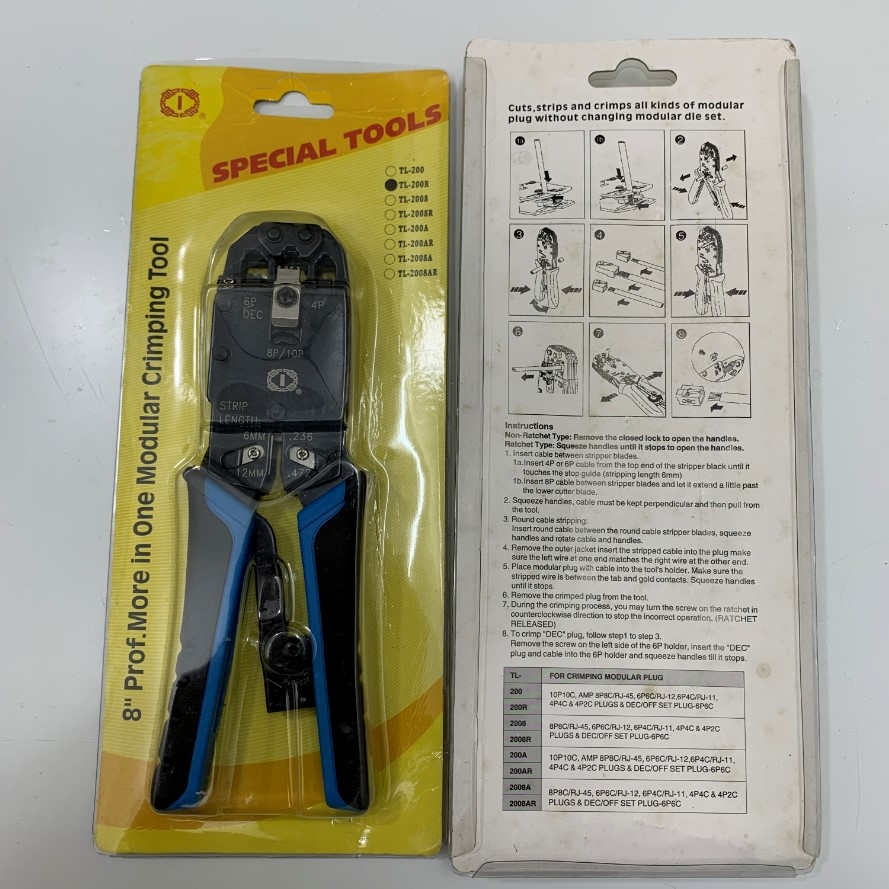 Kìm Mạng Chuyên Dụng TL-200R All in One Modular Hand Crimp Tool For RJ50, RJ48, RJ45, RJ9, RJ11, RJ12 Connectors