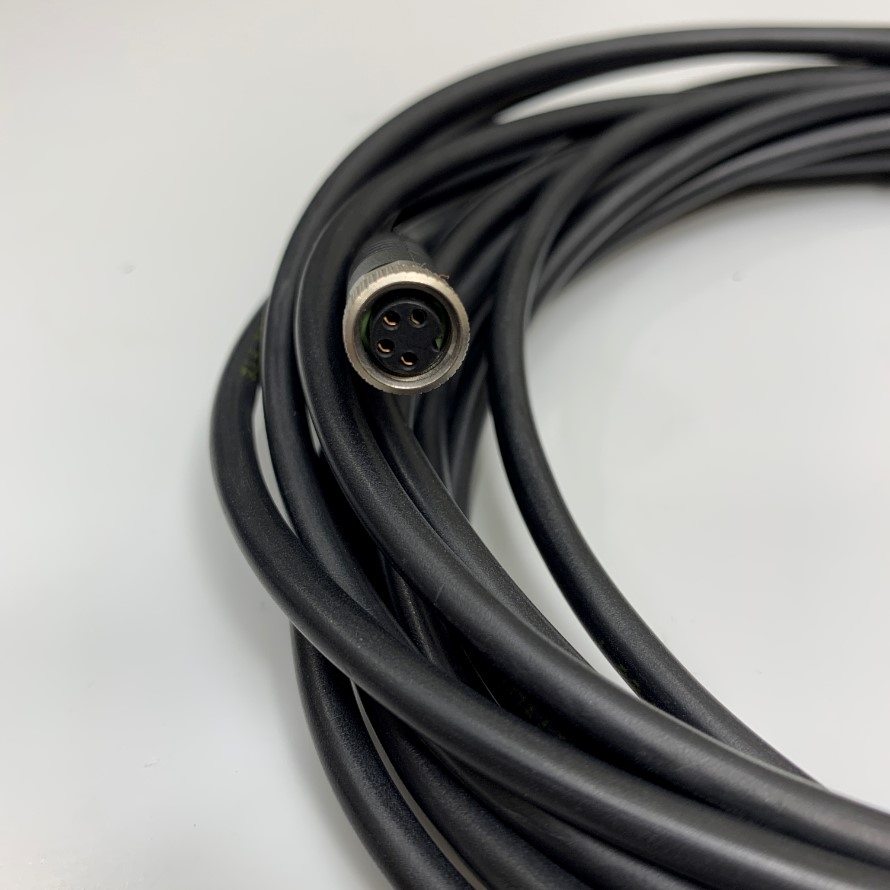 Cáp Điều Khiển Binder 77-3406-0000-50004-0500 Dài 5M 17ft Connector M8 4 Pin A-Code Female to 4 Pin Cable 4x0.34mm² Black E257058 IP67/IP69K, UL, PUR For Automation Sensors and Actuators