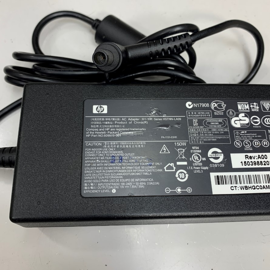 Adapter 19V 7.89A 150W HP HSTNN-HA09 609919-001 Connector Tip Size 7.4mm x 5.0mm For HP ENVY All-in-One 27-P251UR (Touch) PC, HP ENVY 23-D119 TouchSmart All-in-One Desktop PC