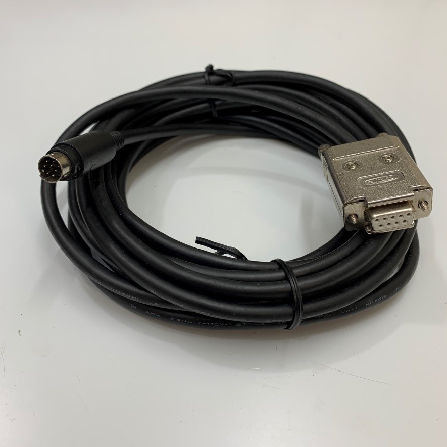 Cáp 10M 33ft DV0P1960 RS232 Communication Shielded Cable Mini Din 8 Pin Male to DB9 Female Metal Shell For Panasonic MINAS  Series Servo Driver with PC Computer