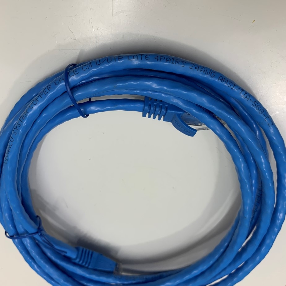 Dây Nhẩy Chuẩn Công Nghiệp VIVANCO VCCCUU6RCMB2 U/UTP CAT6 Gigabit PVC 24AWG Industrial Ethernet RJ45 Network Patch Cord Straight Through Cable Blue Length 2M