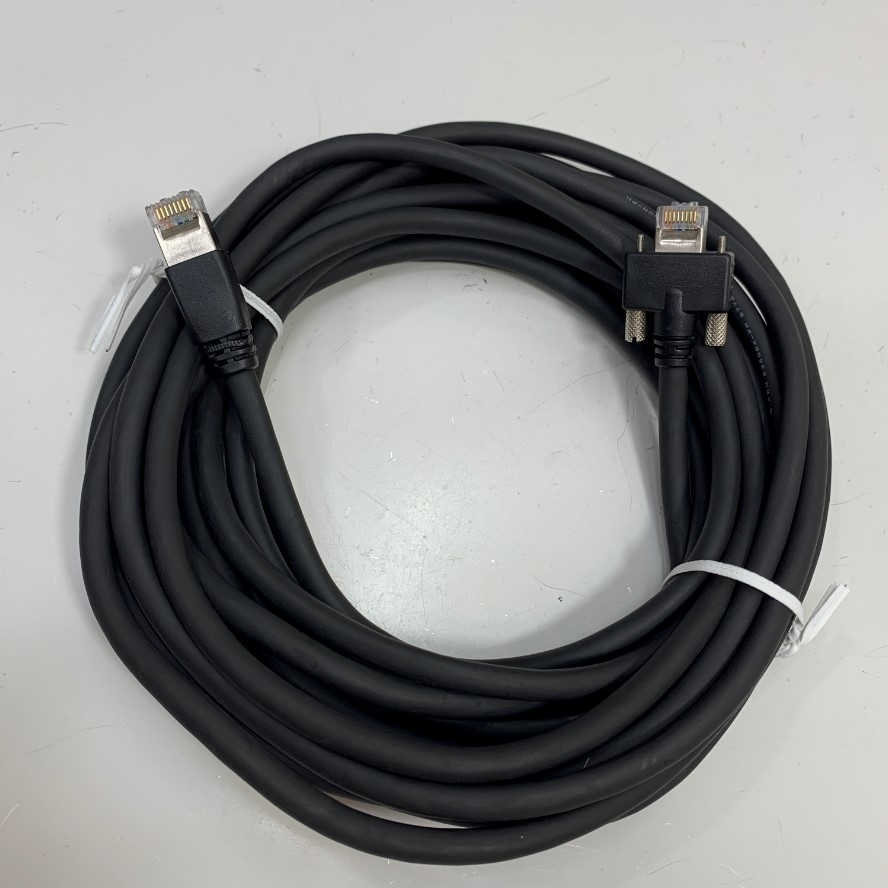 Cáp GigE-CM-070 Dài 7M 23ft Cable High Flex GigE CAT6 Ethernet RJ45 Screw Locking Cable AWM E35664-FP STYLE 20376 VW-1 80C NON-Pb For Basler Cognex CCD GigE Industrial Vision Camera