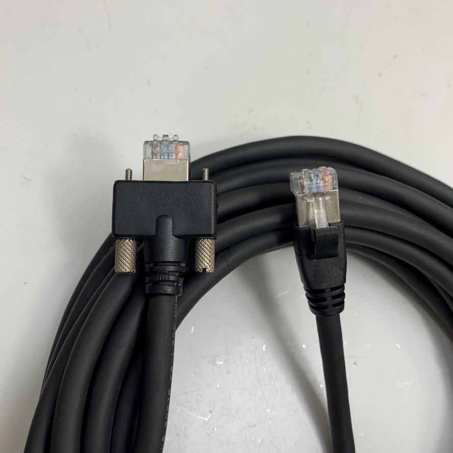 Cáp GigE-CM-070 Dài 7M 23ft Cable High Flex GigE CAT6 Ethernet RJ45 Screw Locking Cable AWM E35664-FP STYLE 20376 VW-1 80C NON-Pb For Basler Cognex CCD GigE Industrial Vision Camera