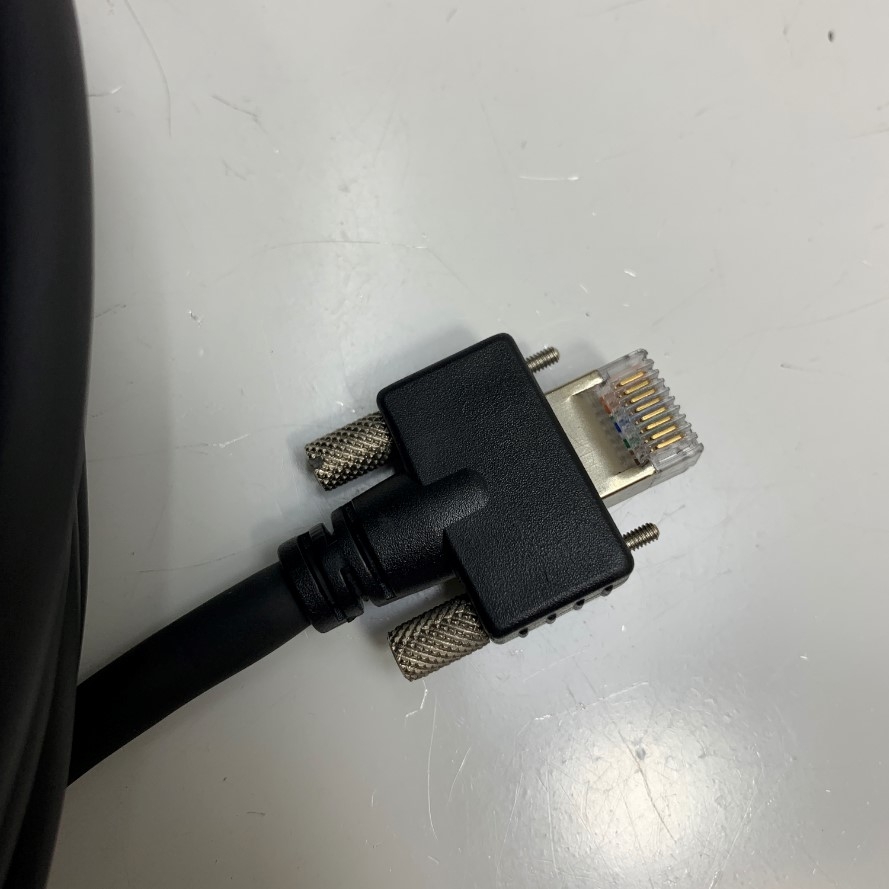 Cáp GigE-CM-070 Dài 7M 23ft Cable High Flex GigE CAT6 Ethernet RJ45 Screw Locking Cable AWM E35664-FP STYLE 20376 VW-1 80C NON-Pb For Basler Cognex CCD GigE Industrial Vision Camera