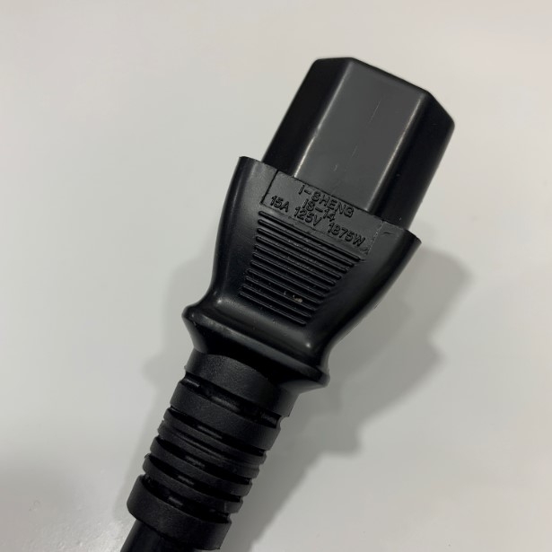 Dây Nguồn I-SHENG E55943 SP-301 IS-14 NEMA 5-15P to C13 AC Power Cord 15A 125V 3x2.08mm² 14AWG Cable OD 9.3mm Length 1.5M