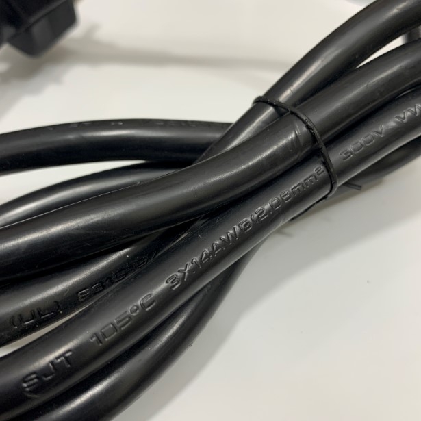 Dây Nguồn I-SHENG E55943 SP-301 IS-14 NEMA 5-15P to C13 AC Power Cord 15A 125V 3x2.08mm² 14AWG Cable OD 9.3mm Length 1.5M