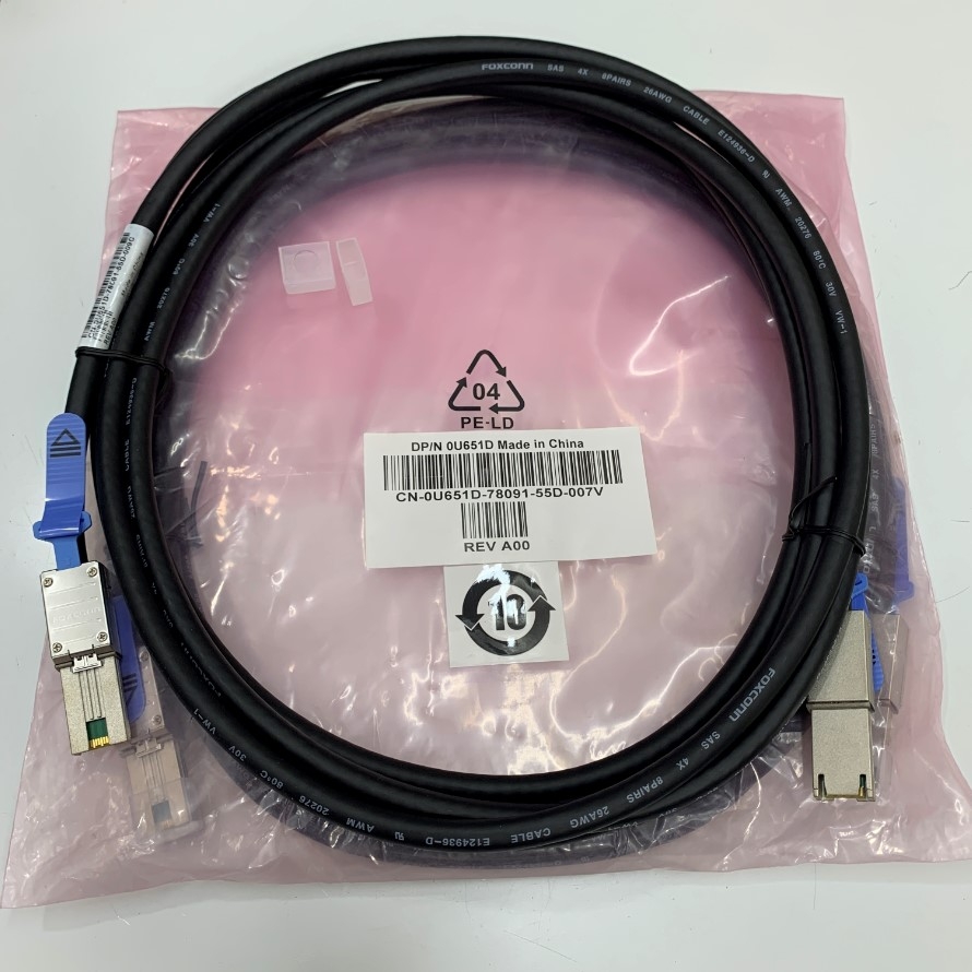 Cáp Dell Part CN-0U651D Dài 4M External Mini SAS SFF-8088 to SFF-8088 Cable FOXCONN Data Server Raid