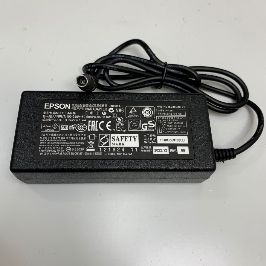 Adapter 24V 1.4A 33.6W EPSON Connector Size 6.0mm x 4.0mm For Epson Scanner GT-X830 Flatbed A4 6400dpi