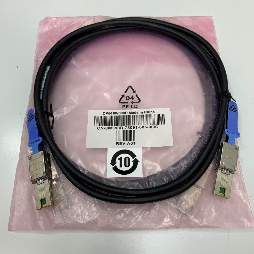 Cáp Dell Part CN-0W390D Dài 2M 6ft External Mini SAS SFF-8088 to SFF-8088 Cable FOXCONN Data Server Raid