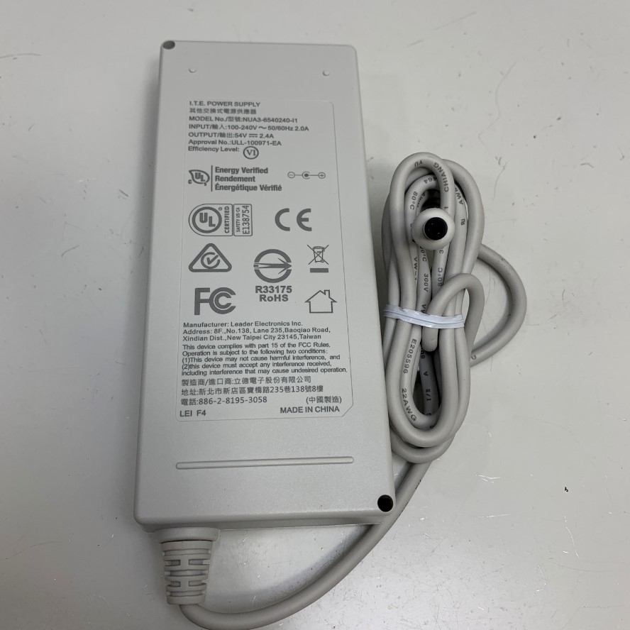 Adapter 54V 2.4A 130W NUA3-6540240-I1 I.T.E Power Supply Connector Tip Size 5.5mm x 2.5mm For PoE Switch Netgear, Cisco Switch