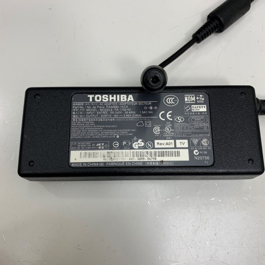 Adapter 19V 3.95A 75W Toshiba PA3468U-1ACA Connector Tip Size 5.5mm x 2.5mm For Laptop Toshiba