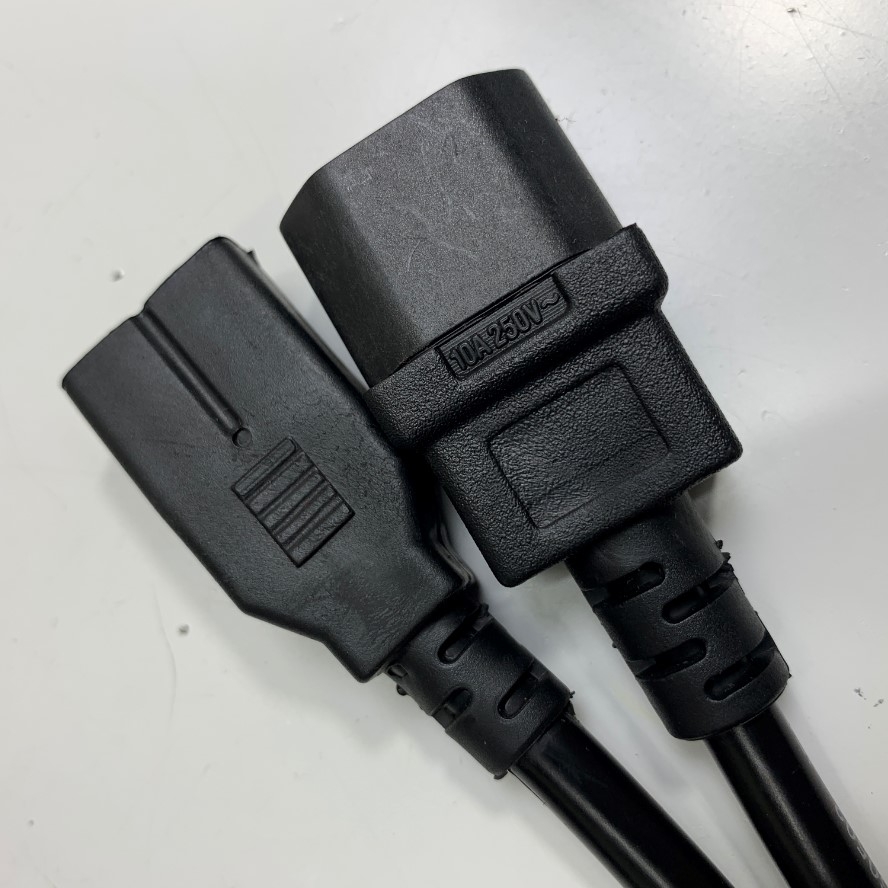 Dây Nguồn Máy Chủ OEM China & Việt Nam AC Power Cord C14 to C13 10A 250V 3x1.5mm² Cable OD 7.6mm Dài 1.5M 5ft For Hợp Thức Hóa Đơn Hàng Theo Hợp Đồng Và PO Hàng Chất Lượng OEM