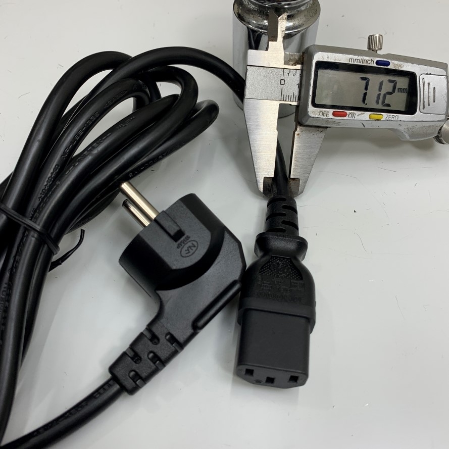 Dây Nguồn Máy Xét Nghiệm Điện Giải Đồ Medica EasyLyte Calcium (Na/K/Ca/pH) AC Power Cord Schuko CEE7/7 Plug to C13 10A 250V 18AWG H05VV-F 3x1.0mm² Cable Black OD 7.0mm Dài 2.5M 8.4ft