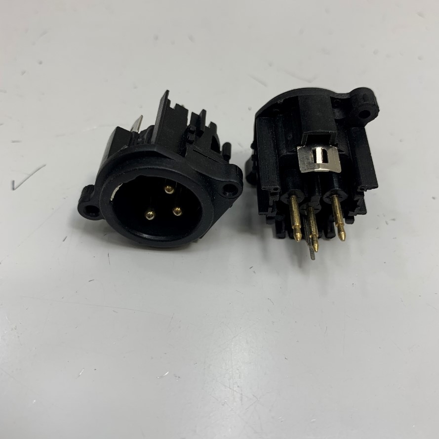 Rắc Hàn Audio Microphone XLR Connector 3 Pin Male Plug Jack Panel Mount Chassis Connector Socket Audio Speaker Adapter