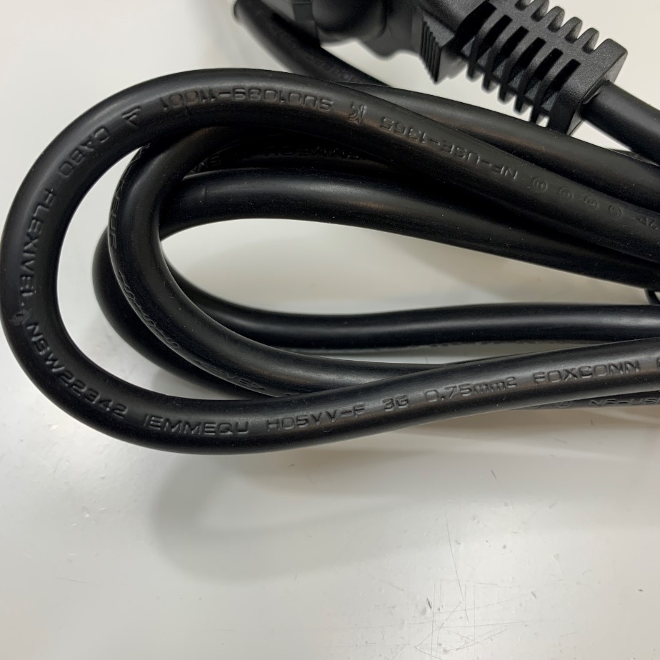 Dây Nguồn FOXCONN FM-015 FF-01 AC Power Cord Europe Plug Schuko CEE 7/7 to IEC320 C13 10A 250V 3x0.75mm² H05VV-F Cable OD 6.6mm Length 1.5M