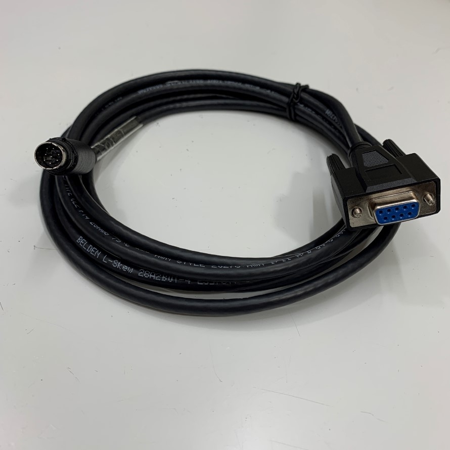 Cáp 3M 10ft Samkoon HMI to Mitsubishi PLC Series RS-422 Communication Cable Shielded BELDEN Mini Din 8 Pin Male to DB9 Female Chống Nhiễu Chất Lượng Cao For PLC wich HMI Industrial