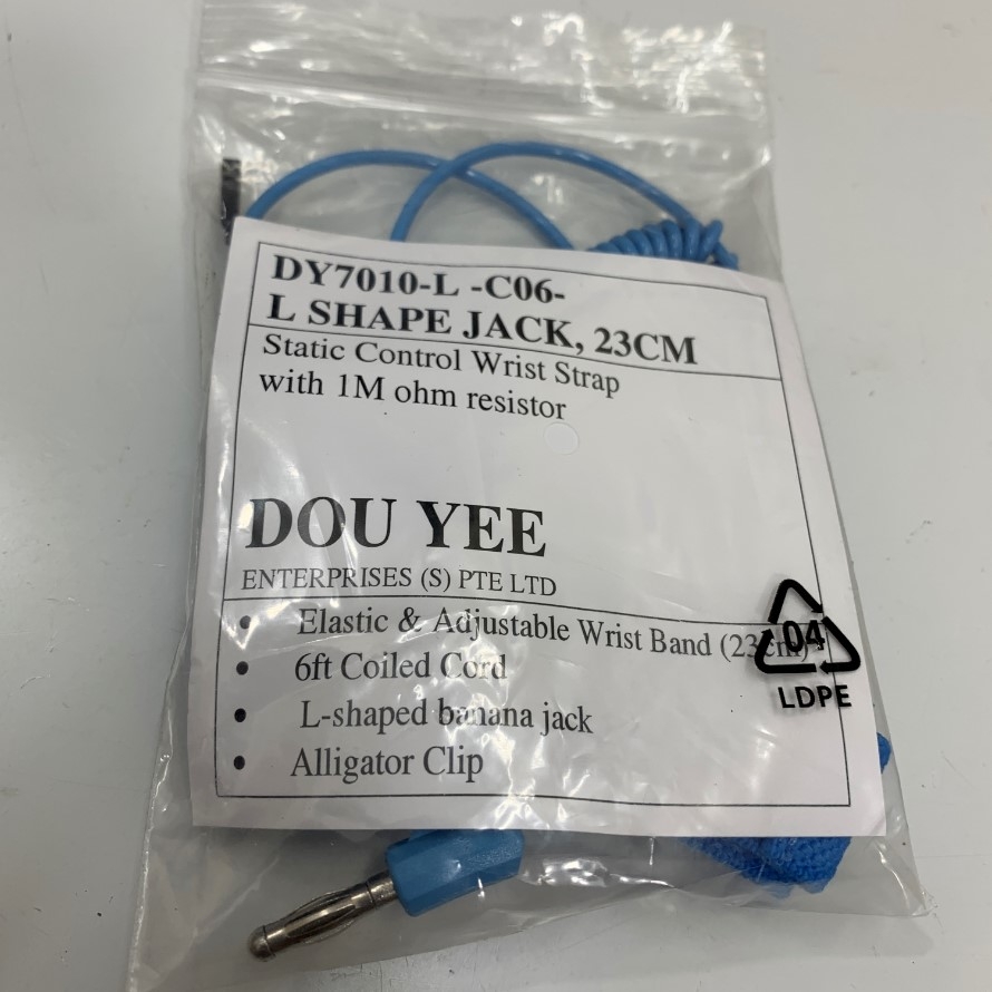 Vòng Đeo Chống Tĩnh Điện Dou Yee DY7010-L-C06-L Shape Jack 23Cm  Static Control Wrist Strap with 1M ohm resistor