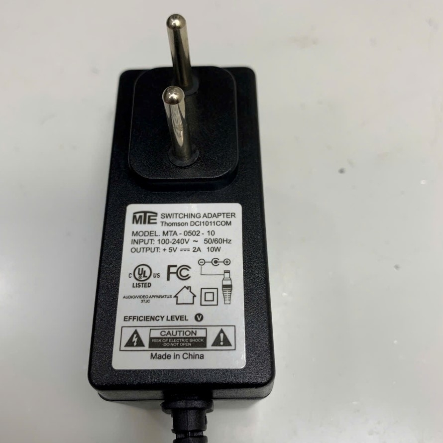 Adapter 5V 2A Thomson Connector Tip Size 5.5mm x 2.5mm For Bộ Chuyển Đổi Quang Điện Media Converter