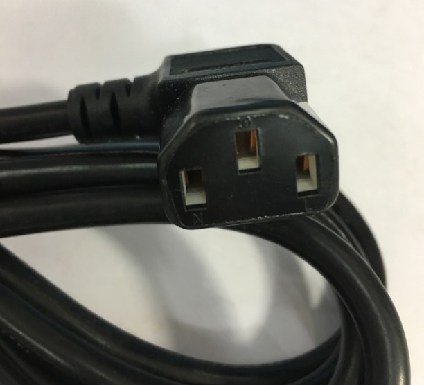 Dây Nguồn I-SHENG SP-62 IS-15 UK Chuẩn 3 Chấu Có Cầu Chì Chữ L Vuông Góc 90 Độ AC Power Cord BS1363 to C13 Right Angle 10A 250V 3X0.75mm Length 1.8M