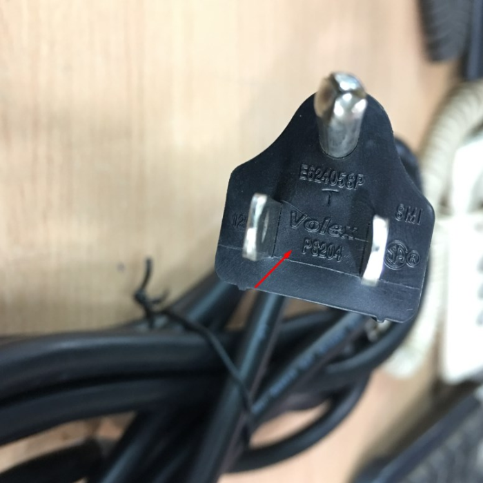 Dây Nguồn VOLEX PS204 V1625BS NEMA 5-15P To C13 AC Power Cord 15A 125V 3x2.08mm 14AWG Length 2.5M
