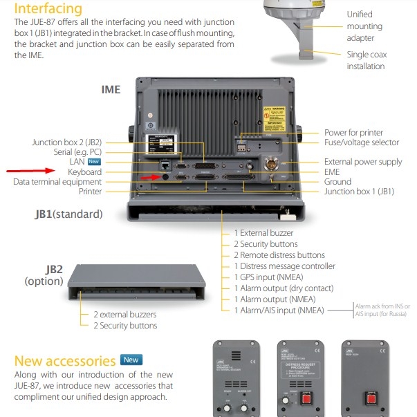 Bàn Phím Chính Hãng Solidtek Microsoft ACK-260 PS2 English Keyboard For Inmarsat C JUE85  JUE87 Hệ Thống Liên Lạc Dữ Liệu Vệ Tinh Di Động