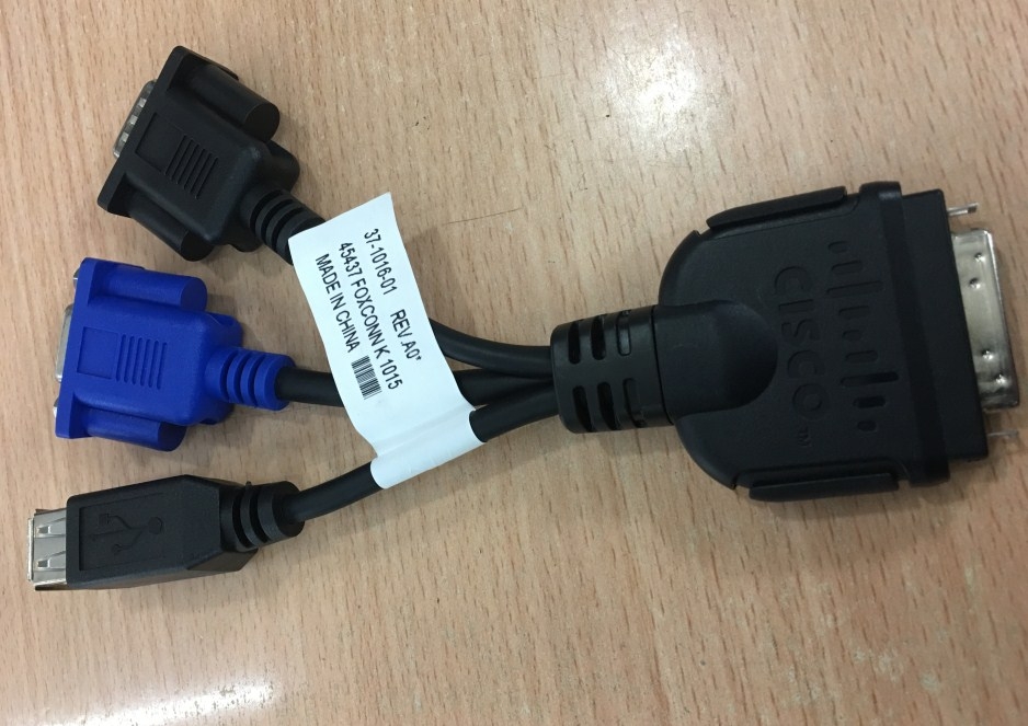 Cáp Cisco 37-1016-01 KVM Server USB VGA Serial DB9 RS232 Dongle Cable Adapter N20-BKVM