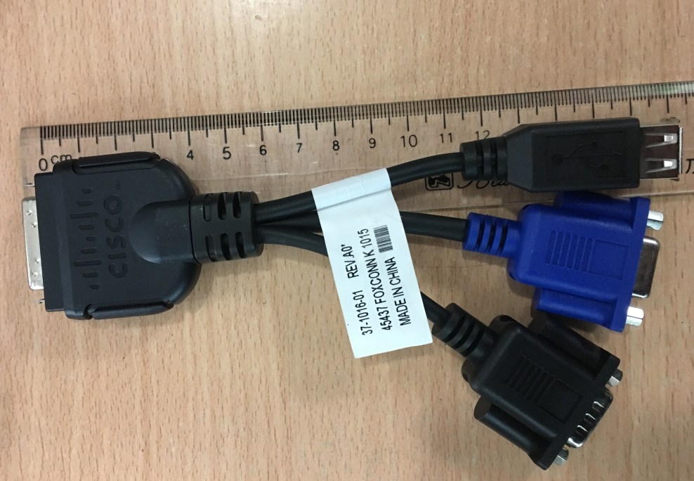 Cáp Cisco 37-1016-01 KVM Server USB VGA Serial DB9 RS232 Dongle Cable Adapter N20-BKVM