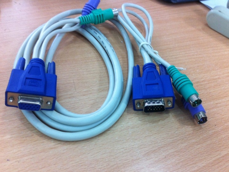 Cáp Điều Khiển KVM Switch Cable 3 in 1 PS2 Male to Male Keyboar Mouse and VGA Male to Female For KVM Switch Smart View Pro or KVM Switch Length 1.8M