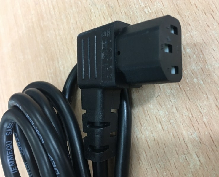 Cáp Nguồn 2 Chân Tròn Chữ L Ngóc 90 Độ Vuông Sang Góc Phải AC Power Cord Schuko CEE7 Euro Plug to IEC320 C13 RIGHT ANGLE VOLEX M2511 V1625 16A 10A 250V 18AWG 3x1.0mm Length 2.5M