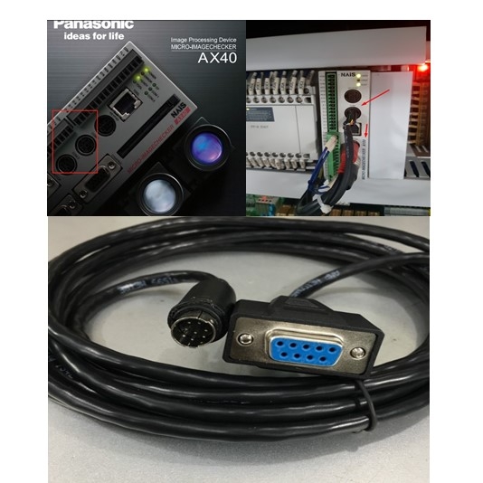 Cáp Điều Khiển Panasonic NAiS ANM81103 Cable RS232 Mini Din 8 Pin Male to DB9 Female 3M For Panasonic NAiS AX40 A100 Machine MICRO-IMAGECHECKER Với Máy Tính Control Systems & PLC