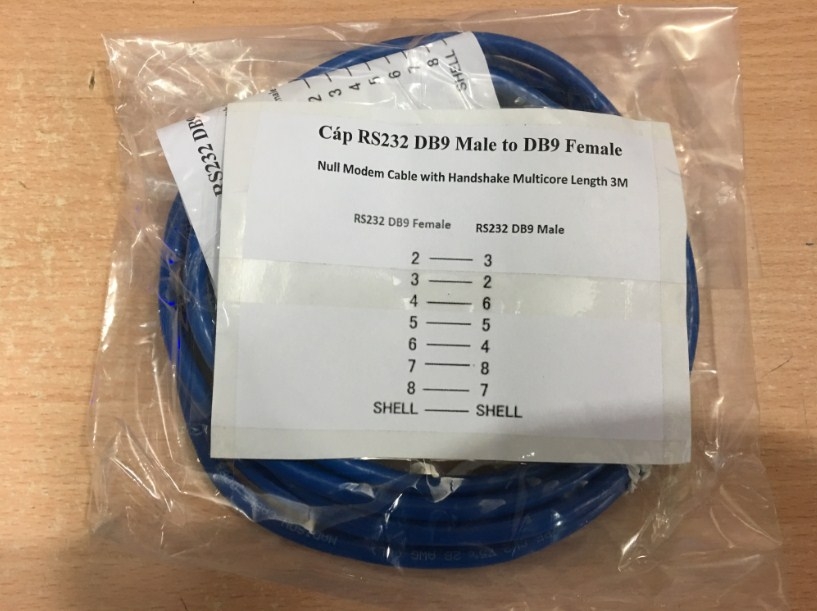 Cáp RS232 DB9 Male to DB9 Female Multicore Null Modem Cable with Handshake Length 3M