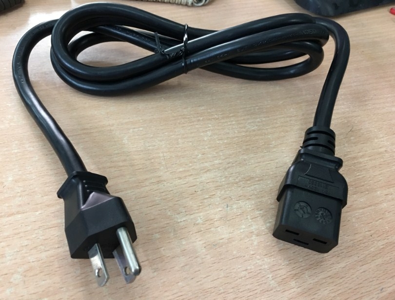 Dây Nguồn 3 Chấu 2 Chân Dẹt 1 Tròn Hãng E-JUN 16A 250V 3X2.5mm 14 AWG NEMA 5-15P To C19 Power Cord Length 3M