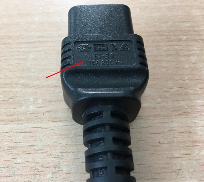 Dây Nguồn 3 Chấu 2 Chân Dẹt 1 Tròn Hãng E-JUN 16A 250V 3X2.08mm 14 AWG NEMA 5-15P To C19 Power Cord Length 3M