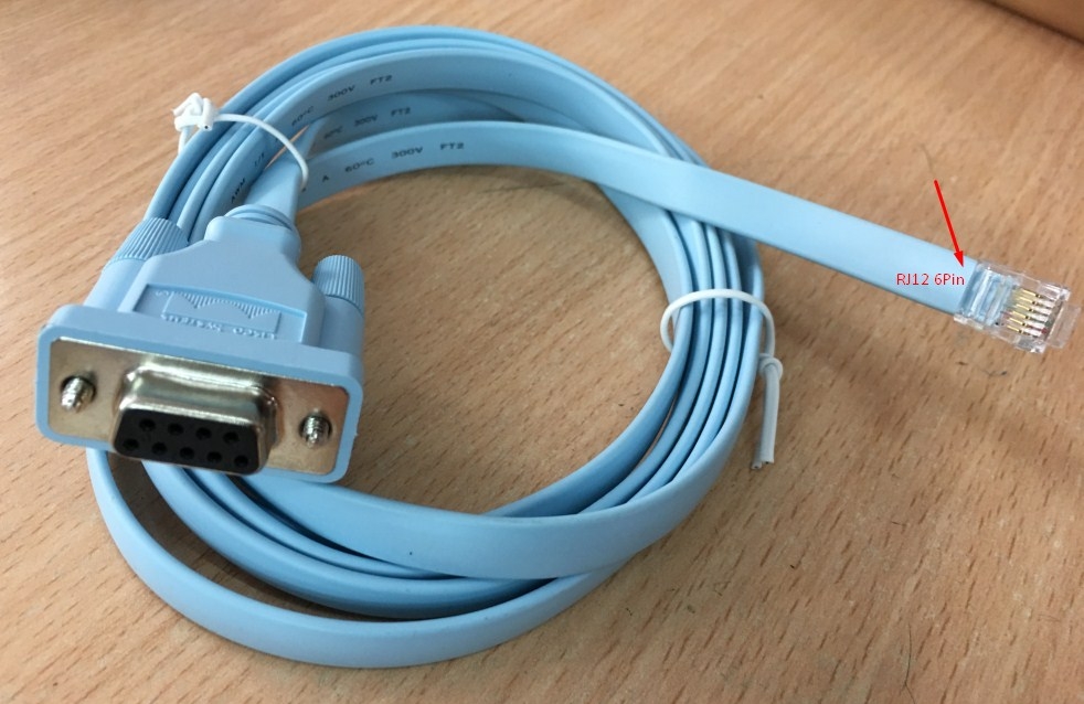Cáp Điều Khiển Truyền Dữ Liệu Chuyên Dụng Cho Công Tơ Điện Lực Đo Xa Cisco RS232 DB9 Female to RJ12 6P6C 26AWG Flat Blue Length 1.8M