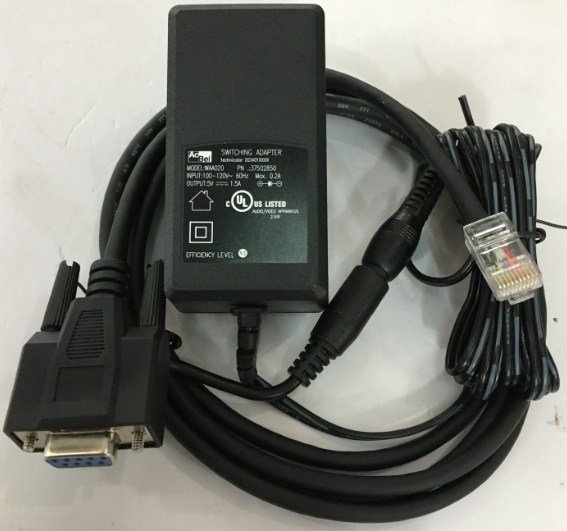 Bộ Cáp Cho Máy Quét Symbol DS3508  Barcode Scanner CBA-R37-C09ZAR Cable RS232 to RJ50 10Pin Cable with DC Power và Adapter 5V 1.5A DC Power Supply Length 1.8M