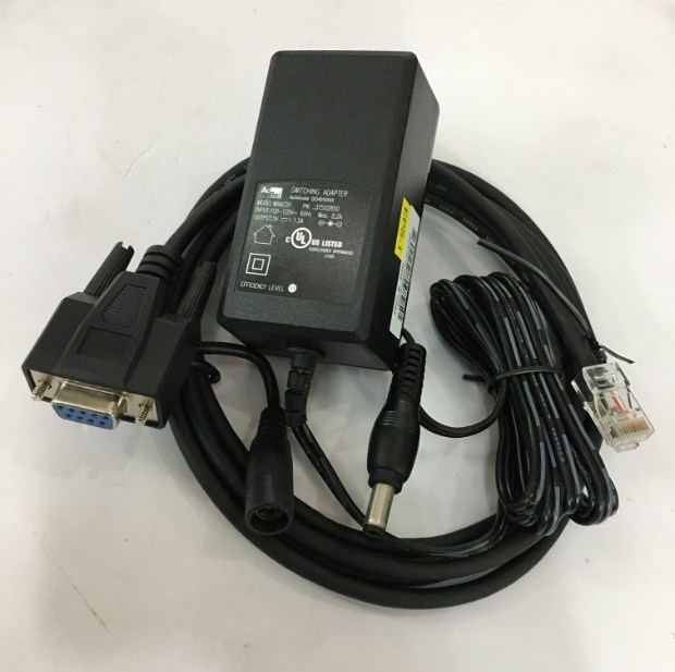 Bộ Cáp Cho Máy Quét Symbol DS6708 Barcode Scanner CBA-R02-C09PAR Cable RS232 to RJ50 10Pin Cable with DC Power và Adapter 5V 1.5A DC Power Supply Length 1.8M