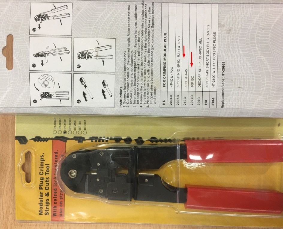 Kìm Mạng Modular Crimping Tool For RJ48 RJ50 10Pin HT-210C