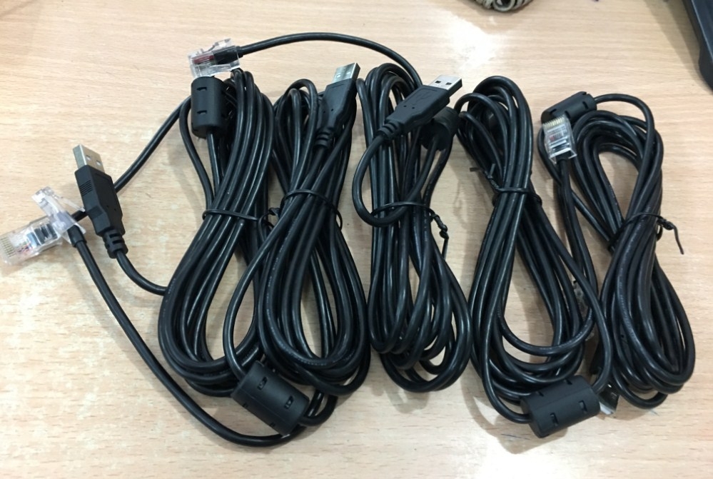 Cáp Máy Đọc Quét Mã Vạch Zebra Motorola Symbol USB to RJ50 10P10C 10Pin For Barcode Scanner ZEBRA 2D DS4308 Black Length 3M